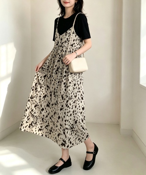 gossip!ロサンゼルス(ゴシップロサンゼルス)の「レオパードVネックキャミソールワンピース ロング丈(ワンピース・レディース・レオパード・FREE)」の8枚目の写真
