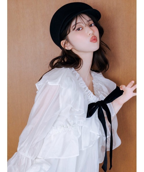 SNIDEL（スナイデル）の「ウールキャスケット（キャスケット・レディース・ブラック/ベージュ/アイボリー・F）」の22枚目の写真