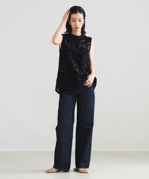 Demi-Luxe BEAMS(デミルクス ビームス)の「モールヤーン エンブロ ノースリーブ ブラウス(シャツ/ブラウス・レディース・ブラック/ベージュ・ONE SIZE)」の10枚目の写真