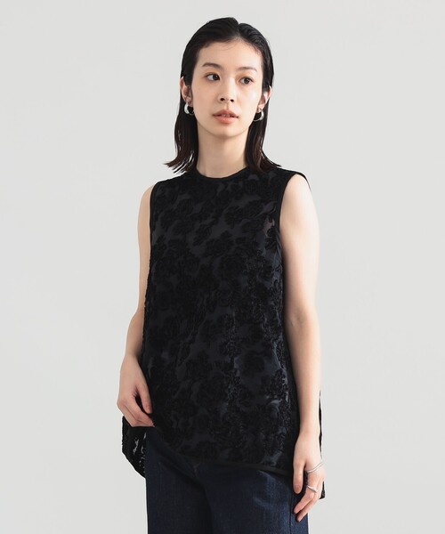 Demi-Luxe BEAMS(デミルクス ビームス)の「モールヤーン エンブロ ノースリーブ ブラウス(シャツ/ブラウス・レディース・ブラック/ベージュ・ONE SIZE)」の13枚目の写真