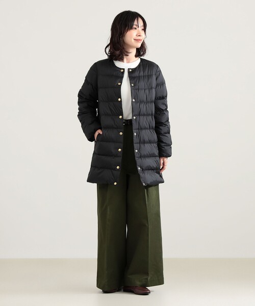 Demi-Luxe BEAMS(デミルクス ビームス)の「Traditional Weatherwear / ARKLEY LONG DOWN ジャケット(ダウンジャケット/コート・レディース・ブラック/ベージュ・36/34)」の4枚目の写真