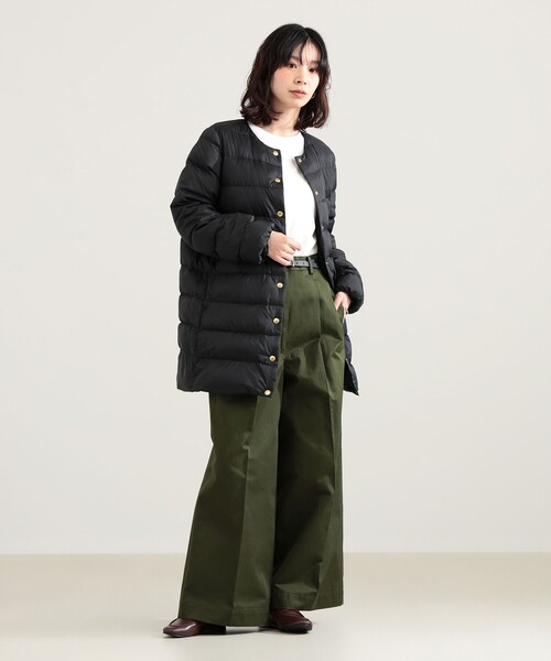 Demi-Luxe BEAMS(デミルクス ビームス)の「Traditional Weatherwear / ARKLEY LONG DOWN ジャケット(ダウンジャケット/コート・レディース・ブラック/ベージュ・36/34)」の5枚目の写真