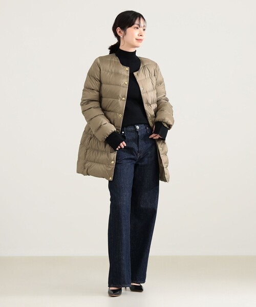Demi-Luxe BEAMS(デミルクス ビームス)の「Traditional Weatherwear / ARKLEY LONG DOWN ジャケット(ダウンジャケット/コート・レディース・ブラック/ベージュ・36/34)」の8枚目の写真