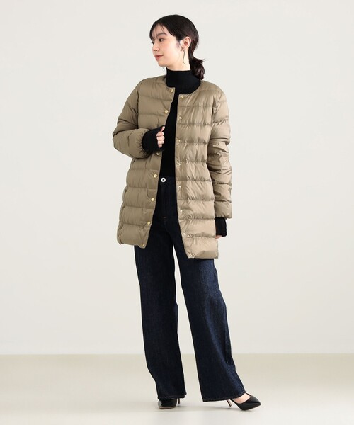 Demi-Luxe BEAMS(デミルクス ビームス)の「Traditional Weatherwear / ARKLEY LONG DOWN ジャケット(ダウンジャケット/コート・レディース・ブラック/ベージュ・36/34)」の9枚目の写真