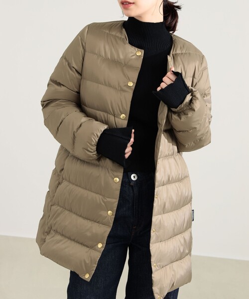 Demi-Luxe BEAMS(デミルクス ビームス)の「Traditional Weatherwear / ARKLEY LONG DOWN ジャケット(ダウンジャケット/コート・レディース・ブラック/ベージュ・36/34)」の11枚目の写真