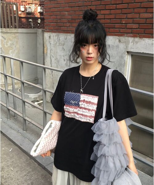 NYXX(エヌワイエックスエックス)の「TNSW FLAG TEE BLACK(Tシャツ/カットソー・レディース・その他・SMALL/MEDIUM)」の3枚目の写真