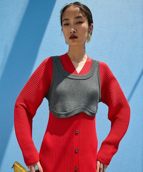 OMMO(オーエムエムオー)の「ACCORDION KNIT OP(ワンピース・レディース・レッド/オフホワイト/ブラック・36/38)」の22枚目の写真