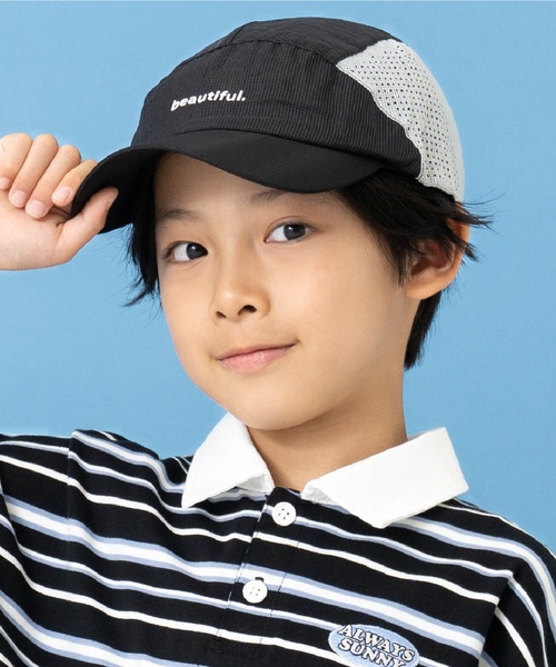 and D. petit main（アンドディープティマイン）の「【Dセレクト】ナイロンメッシュCAP（キャップ・キッズ・ブラック/レンガ・F）」の2枚目の写真