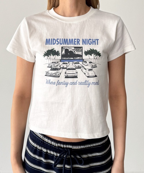 CANAL JEAN(キャナルジーン)の「Lakey Park MIDSUMMER ミニTシャツ(Tシャツ/カットソー・レディース・ホワイト・ONE SIZE)」の5枚目の写真