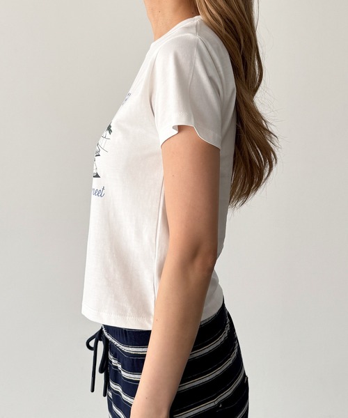 CANAL JEAN(キャナルジーン)の「Lakey Park MIDSUMMER ミニTシャツ(Tシャツ/カットソー・レディース・ホワイト・ONE SIZE)」の6枚目の写真