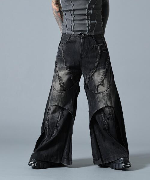 L.H.P（エルエイチピー）の「MAVYTH/メヴィス/SHADOW VEIN BAGGY JEANS（デニムパンツ・メンズ・ブラック・XL/L）」の2枚目の写真