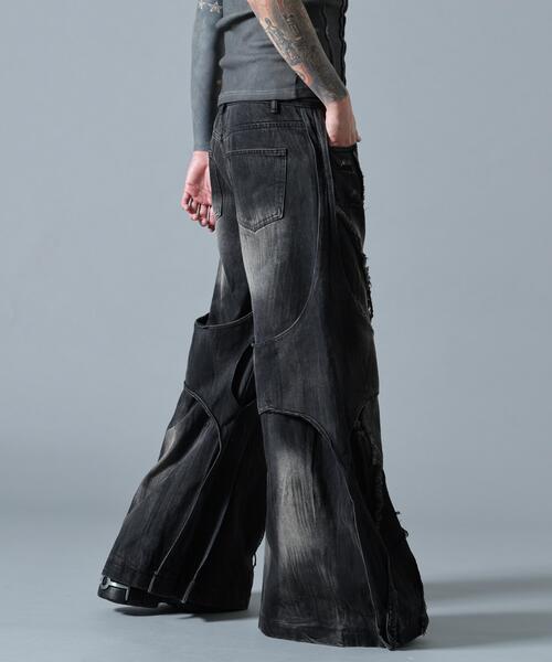 L.H.P（エルエイチピー）の「MAVYTH/メヴィス/SHADOW VEIN BAGGY JEANS（デニムパンツ・メンズ・ブラック・XL/L）」の3枚目の写真