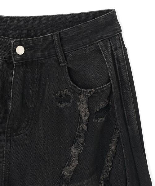 L.H.P（エルエイチピー）の「MAVYTH/メヴィス/SHADOW VEIN BAGGY JEANS（デニムパンツ・メンズ・ブラック・XL/L）」の11枚目の写真