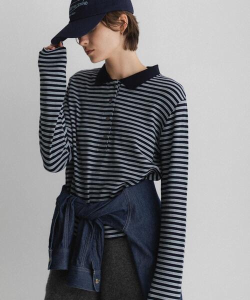 URBAN RESEARCH Sonny Label(アーバンリサーチサニーレーベル)の「マルチボーダースムースポロシャツ(ポロシャツ・レディース・ネイビー/レッド/オフホワイト・FREE)」の2枚目の写真
