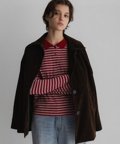 URBAN RESEARCH Sonny Label(アーバンリサーチサニーレーベル)の「マルチボーダースムースポロシャツ(ポロシャツ・レディース・ネイビー/レッド/オフホワイト・FREE)」の3枚目の写真