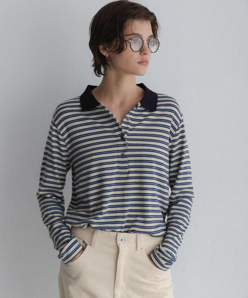 URBAN RESEARCH Sonny Label(アーバンリサーチサニーレーベル)の「マルチボーダースムースポロシャツ(ポロシャツ・レディース・ネイビー/レッド/オフホワイト・FREE)」の5枚目の写真