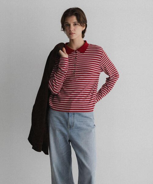 URBAN RESEARCH Sonny Label(アーバンリサーチサニーレーベル)の「マルチボーダースムースポロシャツ(ポロシャツ・レディース・ネイビー/レッド/オフホワイト・FREE)」の21枚目の写真