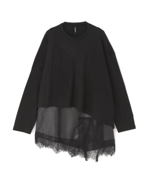 AULA AILA(アウラアイラ)の「AULA AILA/アウラアイラ/LACE CAMISOLE SET PULLOVER(Tシャツ/カットソー・レディース・アイボリー/ブラック・0)」の2枚目の写真