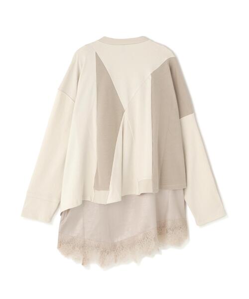 AULA AILA(アウラアイラ)の「AULA AILA/アウラアイラ/LACE CAMISOLE SET PULLOVER(Tシャツ/カットソー・レディース・アイボリー/ブラック・0)」の4枚目の写真