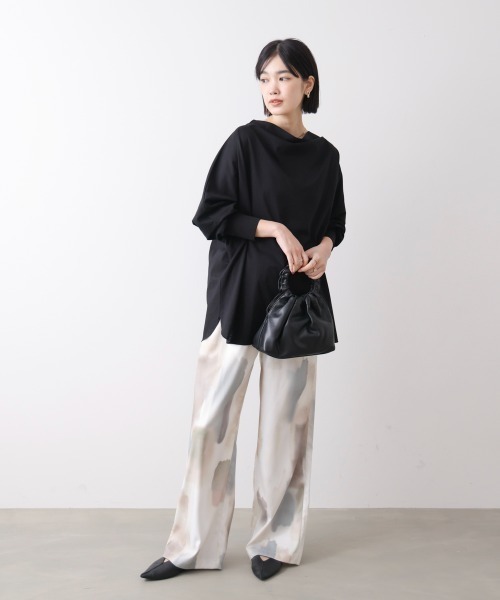 Bou Jeloud（ブージュルード）の「Wシルケットドルマンプルオーバー（Tシャツ/カットソー・レディース・オフホワイト/ブラック/A・FREE）」の22枚目の写真