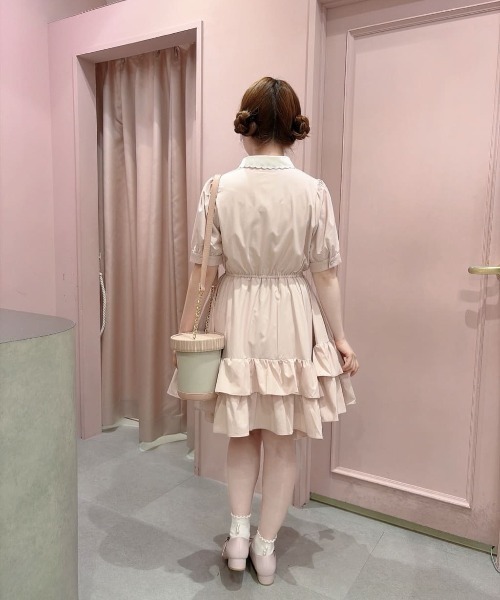 F i.n.t(フィント)の「ボリュームフリルヘムクレリックワンピース/マイスウィートピアノ/fint フィント(ワンピース・レディース・ライトピンク・FREE)」の8枚目の写真