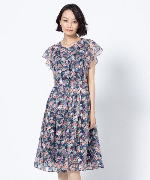 TOCCA(トッカ)の「GLASS ROSE ドレス(ワンピース・レディース・ネイビー系5・0/2/4/6)」の1枚目の写真