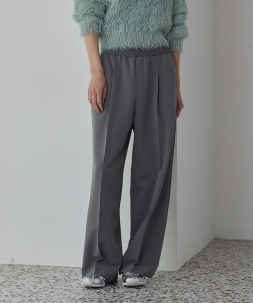 GALLEST（ギャレスト）の「Comfy Set Up｜イージーストレートワイドパンツ【セットアップ対応／通勤／カセット服】（その他パンツ・レディース・ブラック/ベージュ/ダークグレー・34/36/38/40）」の12枚目の写真