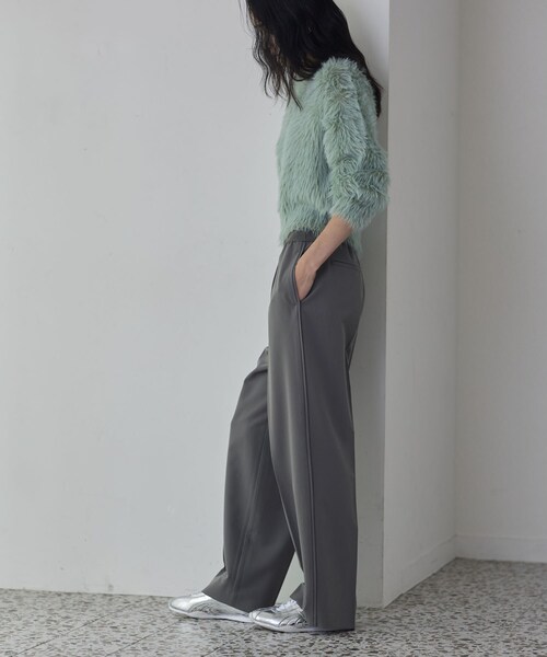 GALLEST（ギャレスト）の「Comfy Set Up｜イージーストレートワイドパンツ【セットアップ対応／通勤／カセット服】（その他パンツ・レディース・ブラック/ベージュ/ダークグレー・34/36/38/40）」の13枚目の写真