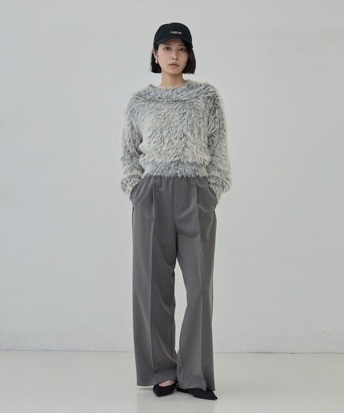 GALLEST（ギャレスト）の「Comfy Set Up｜イージーストレートワイドパンツ【セットアップ対応／通勤／カセット服】（その他パンツ・レディース・ブラック/ベージュ/ダークグレー・34/36/38/40）」の17枚目の写真