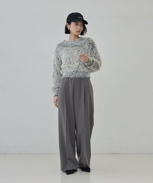 GALLEST（ギャレスト）の「Comfy Set Up｜イージーストレートワイドパンツ【セットアップ対応／通勤／カセット服】（その他パンツ・レディース・ブラック/ベージュ/ダークグレー・34/36/38/40）」の18枚目の写真