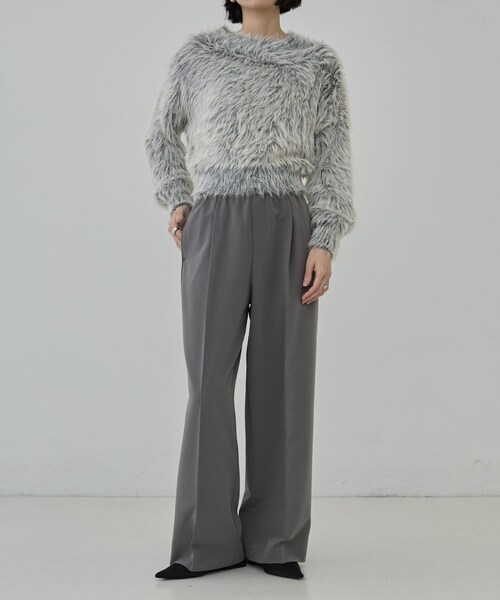 GALLEST（ギャレスト）の「Comfy Set Up｜イージーストレートワイドパンツ【セットアップ対応／通勤／カセット服】（その他パンツ・レディース・ブラック/ベージュ/ダークグレー・34/36/38/40）」の20枚目の写真