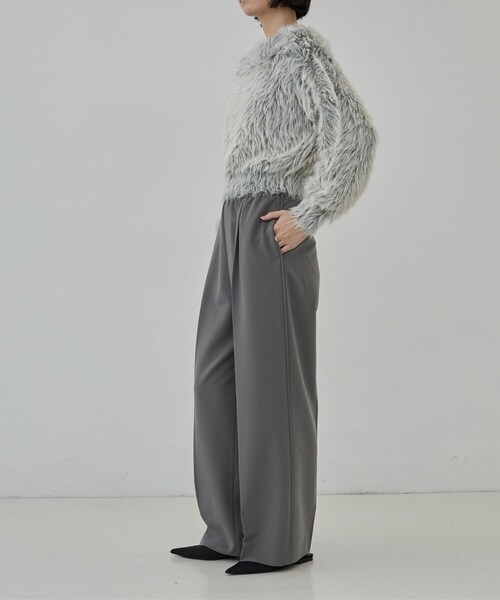 GALLEST（ギャレスト）の「Comfy Set Up｜イージーストレートワイドパンツ【セットアップ対応／通勤／カセット服】（その他パンツ・レディース・ブラック/ベージュ/ダークグレー・34/36/38/40）」の21枚目の写真