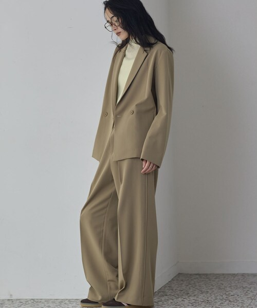 GALLEST（ギャレスト）の「Comfy Set Up｜イージーストレートワイドパンツ【セットアップ対応／通勤／カセット服】（その他パンツ・レディース・ブラック/ベージュ/ダークグレー・34/36/38/40）」の9枚目の写真