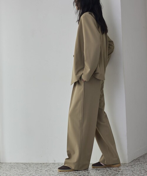 GALLEST（ギャレスト）の「Comfy Set Up｜イージーストレートワイドパンツ【セットアップ対応／通勤／カセット服】（その他パンツ・レディース・ブラック/ベージュ/ダークグレー・34/36/38/40）」の10枚目の写真