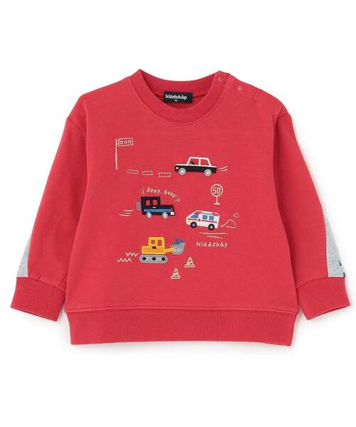 kladskap(クレードスコープ)の「【人気商品再入荷】【直営店で取り扱い無し】働く車×道路トレーナー(スウェット・キッズ・ターコイズブルー/レッド・100cm/120cm/90cm/110cm)」の2枚目の写真