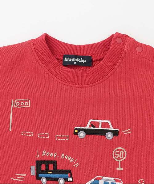 kladskap(クレードスコープ)の「【人気商品再入荷】【直営店で取り扱い無し】働く車×道路トレーナー(スウェット・キッズ・ターコイズブルー/レッド・100cm/120cm/90cm/110cm)」の4枚目の写真