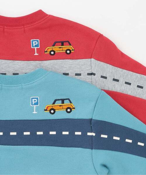 kladskap(クレードスコープ)の「【人気商品再入荷】【直営店で取り扱い無し】働く車×道路トレーナー(スウェット・キッズ・ターコイズブルー/レッド・100cm/120cm/90cm/110cm)」の7枚目の写真