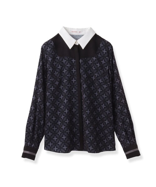 DRESSTERIOR(ドレステリア)の「オーバーラップサークル シアーデコルテシャツ(シャツ/ブラウス・レディース・ブラック・38/36/34)」の3枚目の写真
