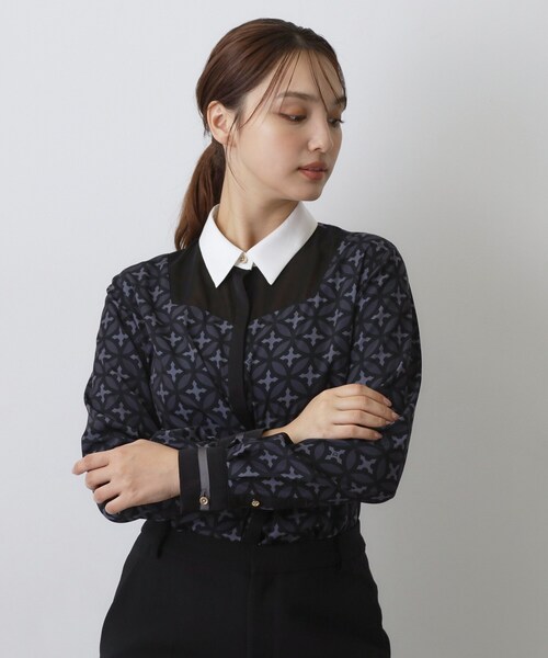 DRESSTERIOR(ドレステリア)の「オーバーラップサークル シアーデコルテシャツ(シャツ/ブラウス・レディース・ブラック・38/36/34)」の5枚目の写真
