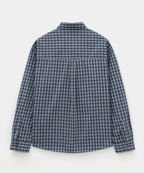 DNSR(ディーエヌエスアール)の「リラックスチェックシャツ ブルー(シャツ/ブラウス・メンズ・その他・SMALL/MEDIUM/LARGE/X-LARGE)」の3枚目の写真