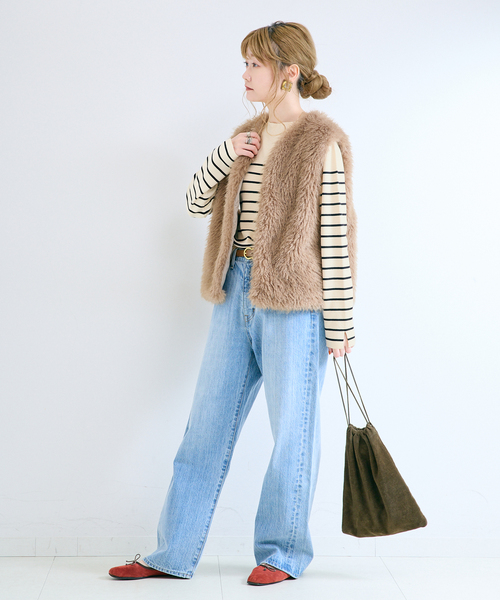 B.C STOCK(ベーセーストック)の「【WEB限定カラーあり】ウォッシャブル / ソウバリボトルネックプルオーバー(ニット/セーター・レディース・ブラウン/グリーン/ストーン/アイボリー/ブラック/オートミール・FREE)」の12枚目の写真