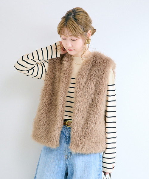 B.C STOCK(ベーセーストック)の「【WEB限定カラーあり】ウォッシャブル / ソウバリボトルネックプルオーバー(ニット/セーター・レディース・ブラウン/グリーン/ストーン/アイボリー/ブラック/オートミール・FREE)」の15枚目の写真