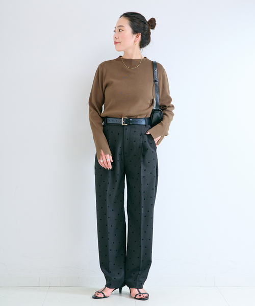 B.C STOCK(ベーセーストック)の「【WEB限定カラーあり】ウォッシャブル / ソウバリボトルネックプルオーバー(ニット/セーター・レディース・ブラウン/グリーン/ストーン/アイボリー/ブラック/オートミール・FREE)」の18枚目の写真