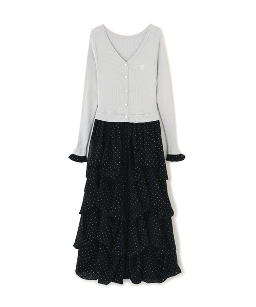 JILL by JILL STUART（ジルバイジルスチュアート）の「タックバルーンドッキングワンピース（ワンピース・レディース・グレー/ピンク/ブラック・FREE）」の4枚目の写真
