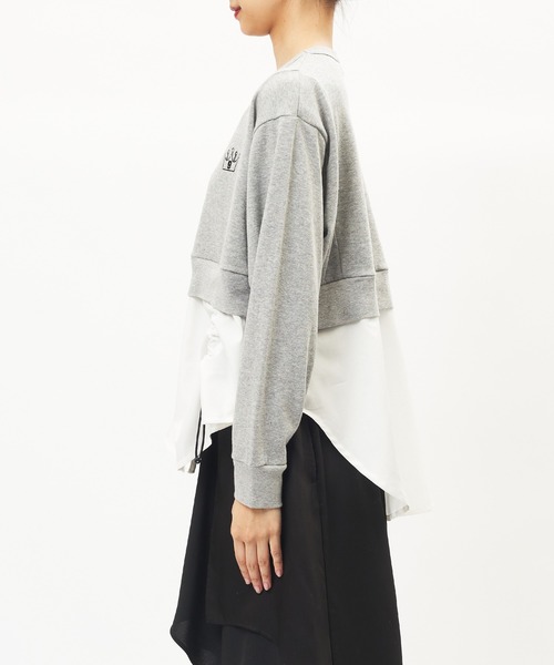 gomme(ゴム)の「ドロストシャツドッキングT(Tシャツ/カットソー・レディース・ブラック/トップグレー・MEDIUM)」の11枚目の写真