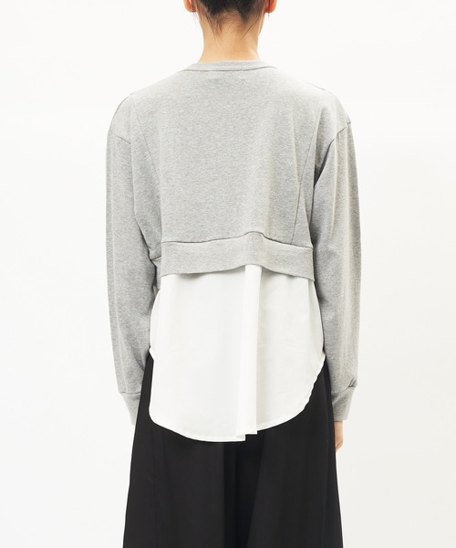 gomme(ゴム)の「ドロストシャツドッキングT(Tシャツ/カットソー・レディース・ブラック/トップグレー・MEDIUM)」の12枚目の写真