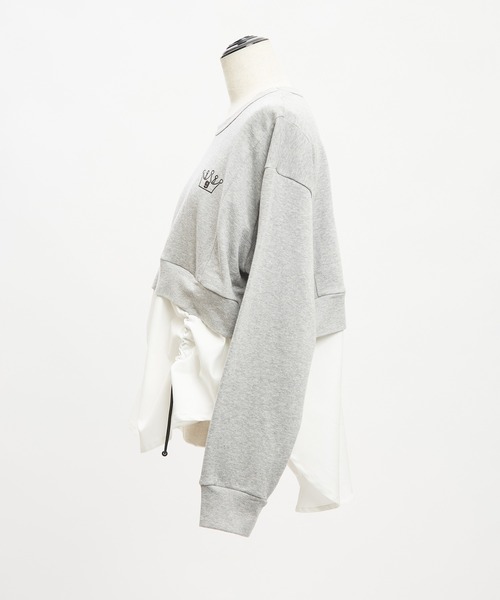 gomme(ゴム)の「ドロストシャツドッキングT(Tシャツ/カットソー・レディース・ブラック/トップグレー・MEDIUM)」の14枚目の写真