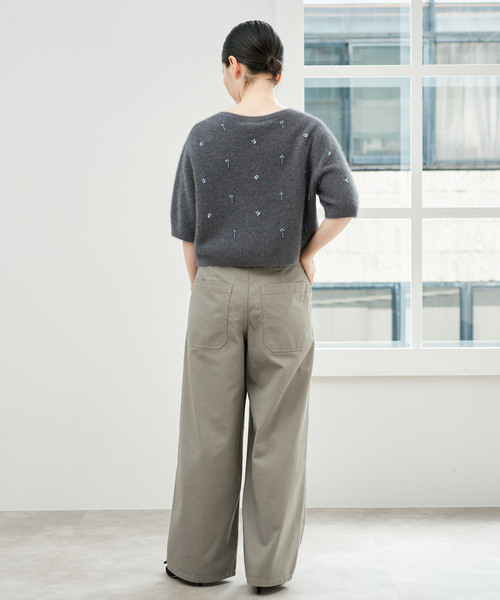 IENA(イエナ)の「ハイツイストコットンワイドパンツ(その他パンツ・レディース・オリーブ/ラベンダー・38/36/34)」の3枚目の写真
