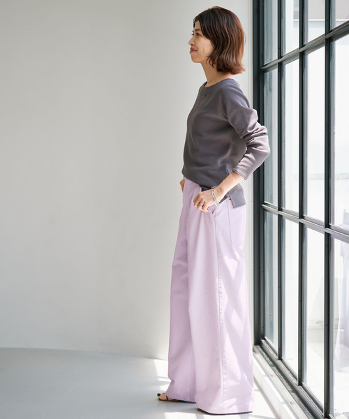 IENA(イエナ)の「ハイツイストコットンワイドパンツ(その他パンツ・レディース・オリーブ/ラベンダー・38/36/34)」の7枚目の写真