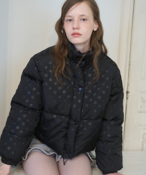 Birthday room(バースデイルーム)の「ドット中綿ジャケット/Jacket with a bold dot pattern(ダウンジャケット/コート・レディース・ライトブルー/ホワイト/ブラック・FREE)」の12枚目の写真